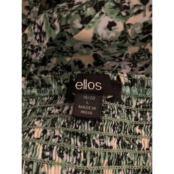 Ellos Womens Maxi Dress Plus Size L 18/20 Green Floral Boho Adjustable Straps - Picture 3 of 6